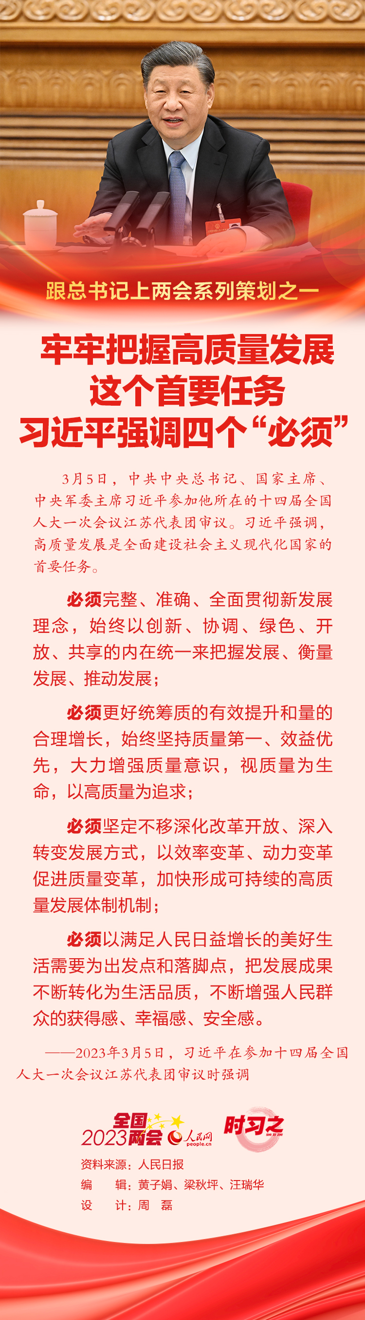 跟總書記上兩會系列策劃之一 牢牢把握高質(zhì)量發(fā)展這個首要任務(wù)習(xí)近平強(qiáng)調(diào)四個“必須”