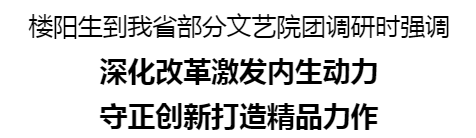 樓陽生到河南省部分文藝院團調研