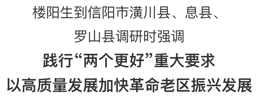 樓陽生到信陽市潢川縣、息縣、羅山縣調(diào)研