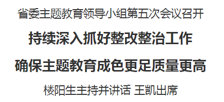 省委主題教育領(lǐng)導小組第五次會議召開