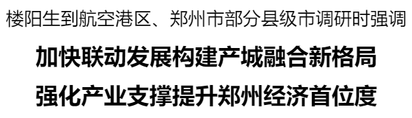 樓陽(yáng)生到航空港區(qū)、鄭州市部分縣級(jí)市調(diào)研