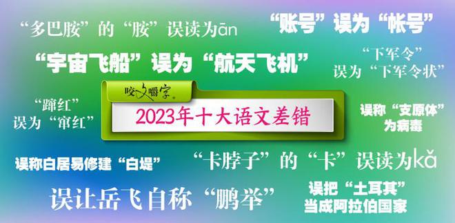 《咬文嚼字》發(fā)布2023年十大語(yǔ)文差錯(cuò)，短視頻成差錯(cuò)泛濫區(qū)