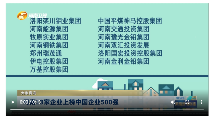 河南13家企業(yè)上榜中國企業(yè)500強(qiáng)