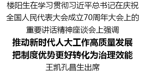 學(xué)習(xí)貫徹習(xí)近平總書記在慶祝全國人民代表大會成立70周年大會上的重要講話精神座談會舉行